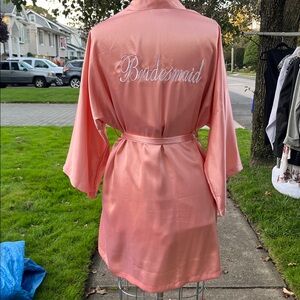 Pink Bridesmaid Satin Robe
